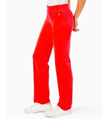 Lilly Pulitzer Dorsey Velour Pant Ruby Red Size M • $59.99