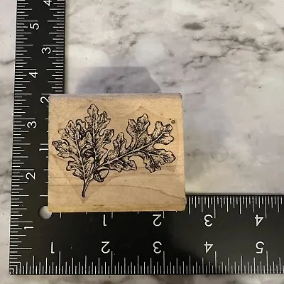 Rubber Stop Stampin Up Oak Leaves Acorn 2001 Wood Mounted • $3