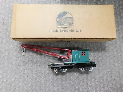 MTH Standard Gauge Tinplate 2 Tone Green 219 NYC Derrick Crane Car *H • $199.99