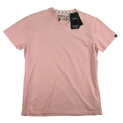 $12.97 • Buy X-Ray Mens Basic V-Neck Short Sleeve T-Shirt Pink L