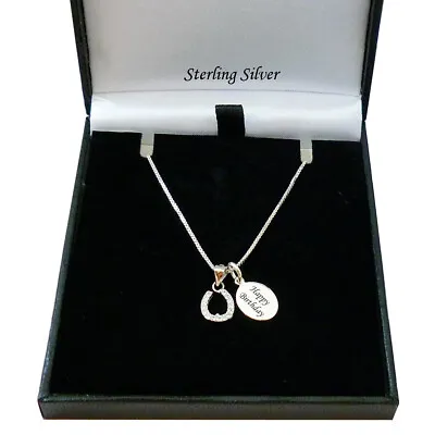 £19.99 • Buy Real Silver Horseshoe Necklace With Engraving, Personalised For Women,Girls