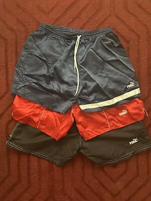 Lot Rare Vintage Sample PUMA Shiny Unlined Nylon Shorts Size L Soccer Running • $40