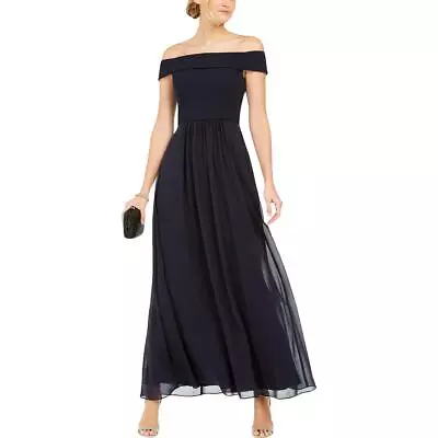 Adrianna Papell Womens Chiffon Off-The-Shoulders Evening Dress Gown BHFO 4317 • $20.99