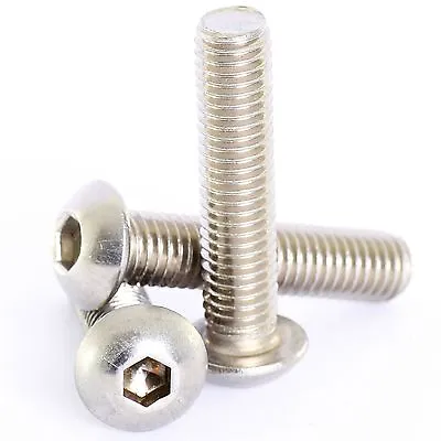 M2 M2.5 M3 M4 Stainless Hex Socket Button Head Allen Bolts Screws Screw Iso7380 • £1.02