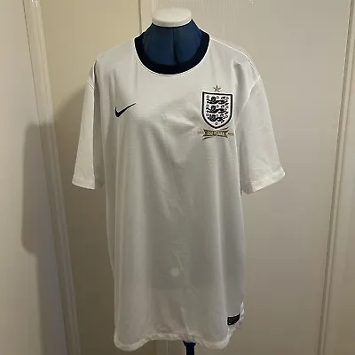 England Official Home Nike Football Shirt 2013 150 Year Anniversary Size XL • £43.64