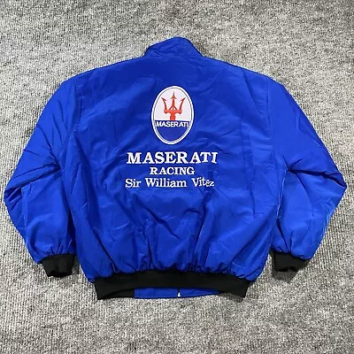 Vintage 90s Maserati Racing Jacket Coat Jacket Hut Patch Adult Size XL/XXL • $150