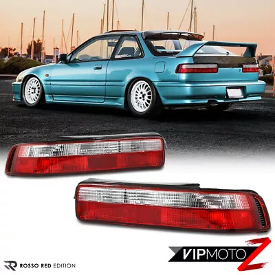 For 90-93 Acura Integra DA B18 GSR VTEC JDM Red Clear Rear Brake Lamp Tail Light • $101.09