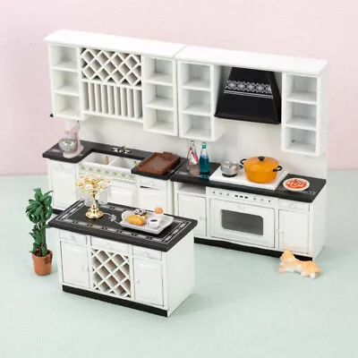 3Pcs/set Doll House Mini Kitchen Furniture Modern Kitchen Cabinet Decorations • $59.11