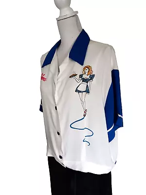 Pinky Play Clothing Co Rare Vintage Classic Bowling Shirt 1990s Great Graphics M • $29.99