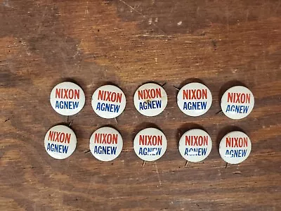 10Vintage Nixon Agnew Presidential Campaign Buttons Pin Back Original NOS  • $4.50