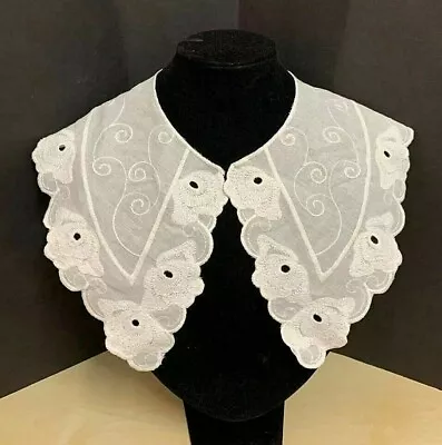 Lace Collar Drama Vintage Period Guipure Sewn On Dressmaking Attachment L32 • £4.99