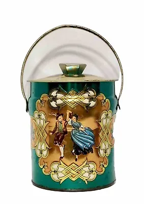 VTG Murray Allen Regal Crown Tin Handle Knob Lid Dancing Couple England 6x4.5” • $25