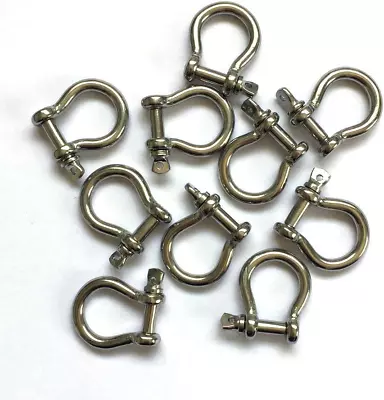 Stainless Steel Bow Shackle 4Mm Silver ColorFor Paracord Jewelry Marine Tack • $19.99