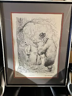 $475 • Buy SEYMOUR ROSENTHAL (1921-2007), Pencil Drawing “ Bird Feeders”  19/200 Painting