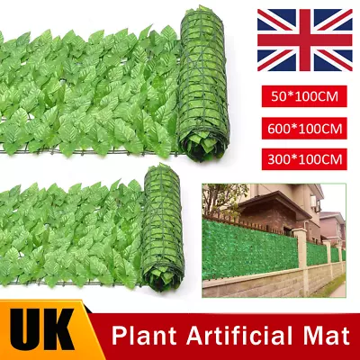 Artificial Hedge Fake Ivy Leaf Garden Fence Privacy Screening Roll Wall Panel UK • £4.99