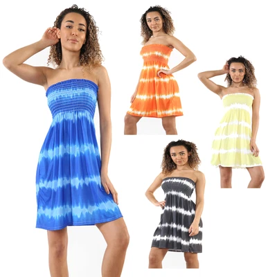 £11.99 • Buy Ladies Women Sheering Boobtube Bandeau Strapless Top Summer Dress 8-26