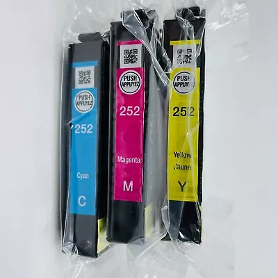 Genuine Epson 252 Color Ink Cartridges Cyan Magenta Yellow OEM NO BOX • $16.99