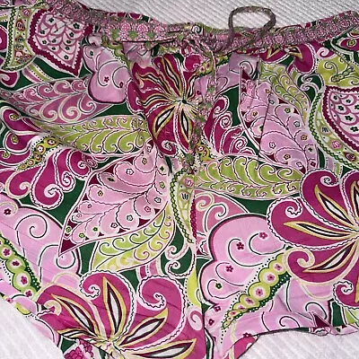 Vera Bradley Size L Womens Pink Paisley Sleep PJ Cotton Shorts Elastic Waist • $6.99