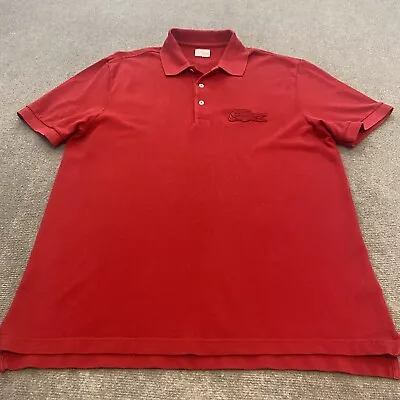 Lacoste Polo Shirt Mens Size 6 XL Solid Red Big Croc Cotton Rugby Golf Tennis • $24.95