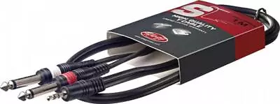 Stagg SYC Stereo Mini Jack To Dual Mono Jack Cable (1m/3ft) SYC1/MPSB2P E • £4