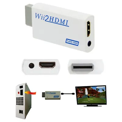£3.59 • Buy Wii To HDMI Output Wii2HDMI 1080P Full HD Converter Adapter W/ 3.5mm Audio *