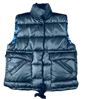 Zara Men’s Outerwear Big Bubble Puffer Button Down Jacket Vest Size M - Black • $37.99