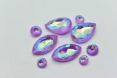Milky Moca Lavender AB Rhinestones Navette Rivoli  Teardrop Jewelry Accessories • $8.01
