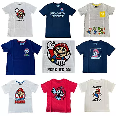 Boys Girls Super Mario T-Shirt Top Short Sleeve Kids Age 3 - 14 Years • £5.99