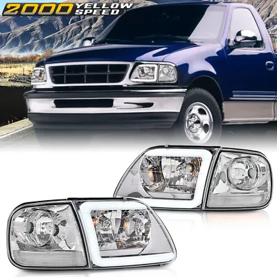 Fit For 97-03 Ford F150/99-02 Expedition Chrome LED DRL Headlights&Corner Lights • $65.79