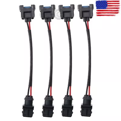 4pcs Fuel Injector Conversion Jumper Harness OBD0 OBD1 To OBD2 Adapter Clip Plug • $11.99