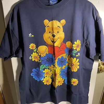 Vintage Disney Womens Plus NAVY BLUE Winnie The Pooh Tee Shirt Size 2X XXL • $17.77