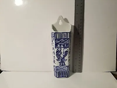 Vintage Rare Delft Blue & White Ceramic Handpainted Wall Mount Chopstick Holder • $25