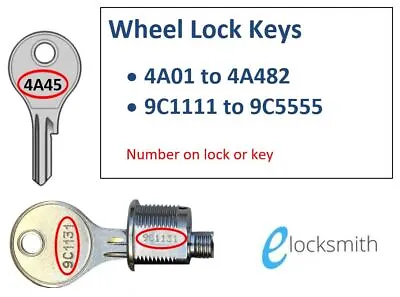 Wheel Lock Key To Code Number FITS Bentley STS TESA  DOM - FREE POST In Aus • $18.50