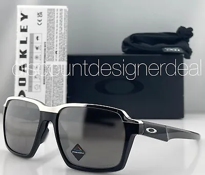 Oakley Parlay Sunglasses OO4143-02 Polished Black Silver Frame Prizm Silver Lens • $98.99
