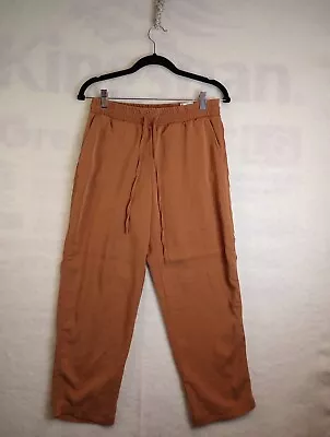 H&M Orange Ribbed Drawstring Wide Leg Pants Size S • $15