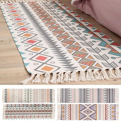 $8.54 • Buy Bohemian Stair Hallway Runner Rug Doubleside Weaving Tassel Aera Carpet Home Mat