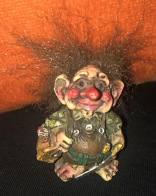 Vintage Nyform ? Smiling Troll Furry Hair With Long Nose Tool Belt Saw  Builder • $34.99