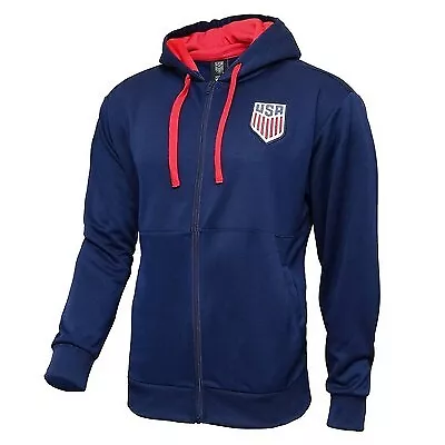 United States Soccer Federation USA Adult Full Zip Hoodie - Navy L • $11.99