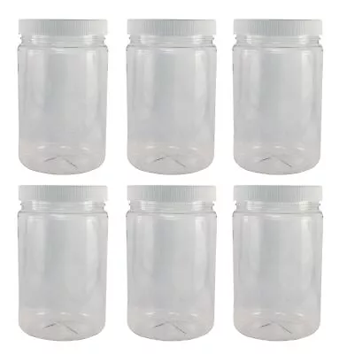 Pinnacle Mercantile Crystal Clear PET Plastic Jars With Screw On Lids 64 Oz S... • $24.92