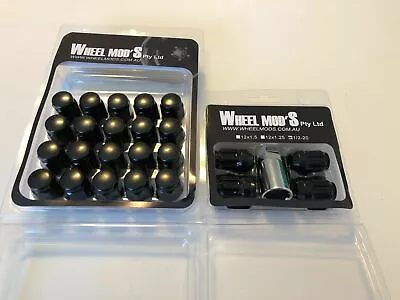 FORD EVEREST Tapered BLACK Wheel Nuts + Lock Nuts Kit 12X1.5mm • $60.90