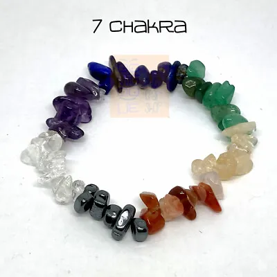 £3.45 • Buy Crystal Gemstone Chip Bracelet *New Age Healing Jewellery Chakra Reiki Agate