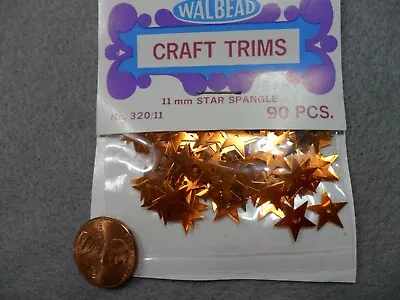 Vintage Orange Metallic Star Sequins - Approx 90 Pcs. • $2.99