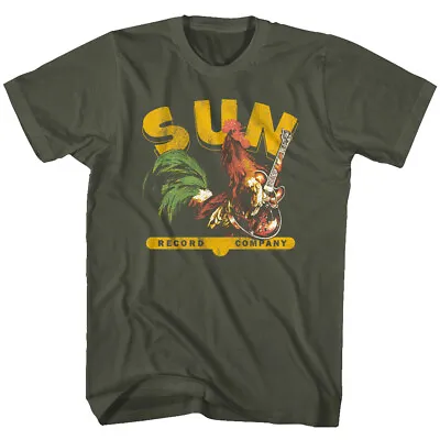 Sun Records Men's T-Shirt Funky Rooster With Gibson Rock N Roll Music • $23.99