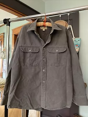 Vintage Cabela's Men’s Deerskin Soft Chamois Gray L/S Button Down Shirt L • $18.85