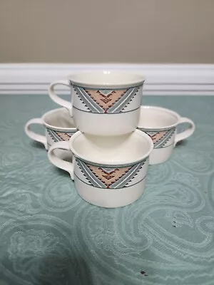 Mikasa Intaglio Santa Fe Set Of 4 Flat Cups No Saucers GUC • $15