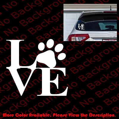 I Love My Dog PAW PRINT/Heart Monogram Vinyl Die Cut Car Back Window Decal AM016 • $2.50
