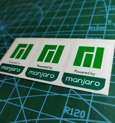 3x Manjaro Linux Computer Decals - Powered By Manjaro Stickers • £3.99