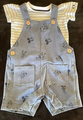 NWT Baby Boy Disney Mickey Mouse Shirt Overall Set Size 000 New • $20