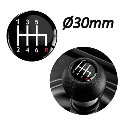 GEAR KNOB SHIFT PATTERN LEVER STICKER 3D EMBLEM STICK BADGE 6 SPEED Ø3cm CAR S58 • $7.99