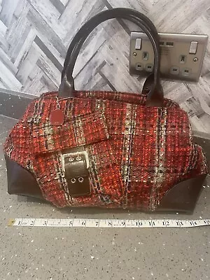 Dice Red Tartan Tweed Effect Large Handbag  • £5